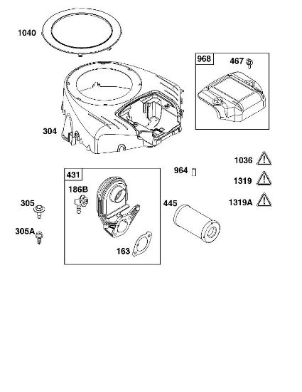 B&S - serijska številka  od 44  44N677-0017-B5 B - SKLOP OHIÅ JA VENTILATORJA IN ZRAcNIH FILTROV della Marca Stihl